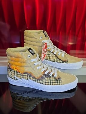 Vans Sk8-Hi Bolt Big Reveal Taos Taupe Houndstooth Burn Men 12 Women 13.5 New